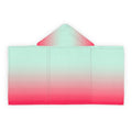 Youth Hooded Towel — Ombre Mint to Coral Beach Wrap for Kids