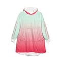 Ombre Hooded Blanket — Cozy Mint to Coral Gradient Wearable Throw