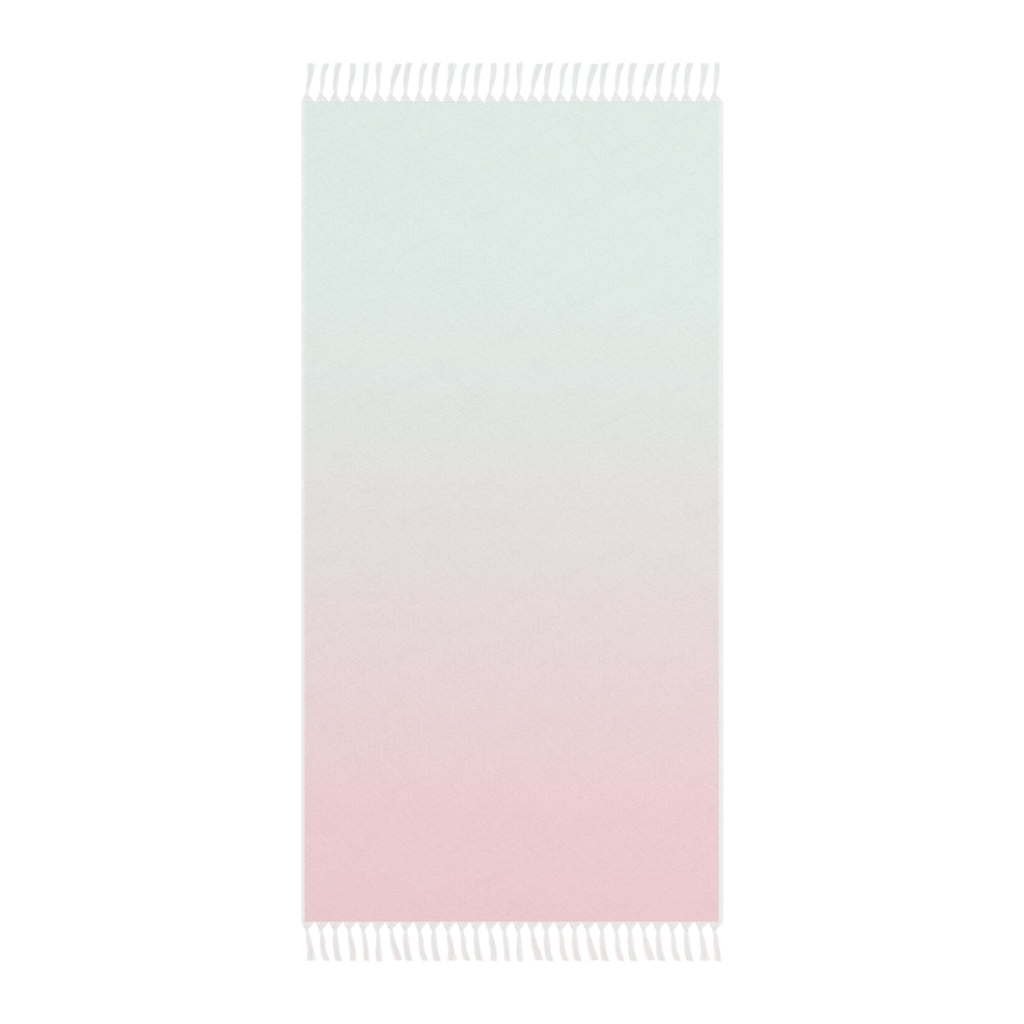 Boho Ombre Beach Towel – Tropical Mint to Coral Fringe Throw