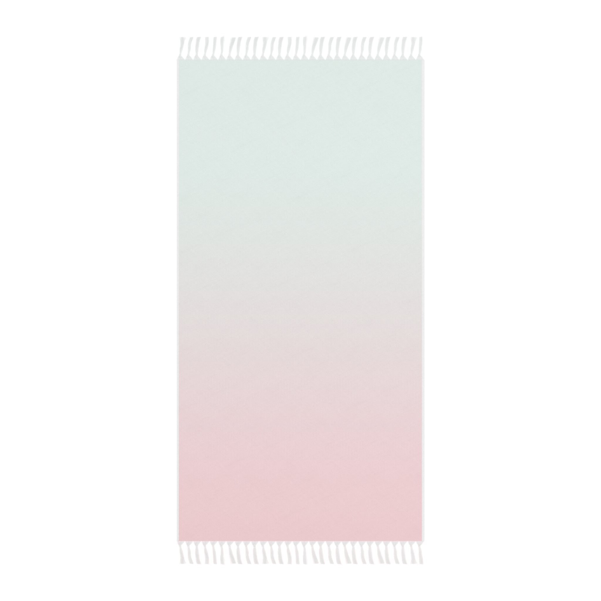 Boho Ombre Beach Towel – Tropical Mint to Coral Fringe Throw