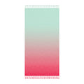 Boho Ombre Beach Towel – Tropical Mint to Coral Fringe Throw