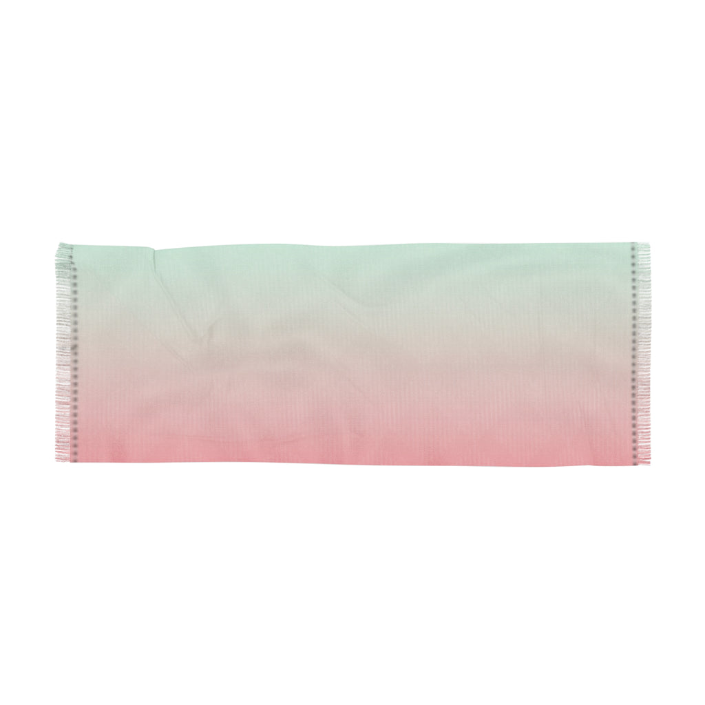Pastel Ombre Light Scarf – Mint to Coral Gradient Wrap