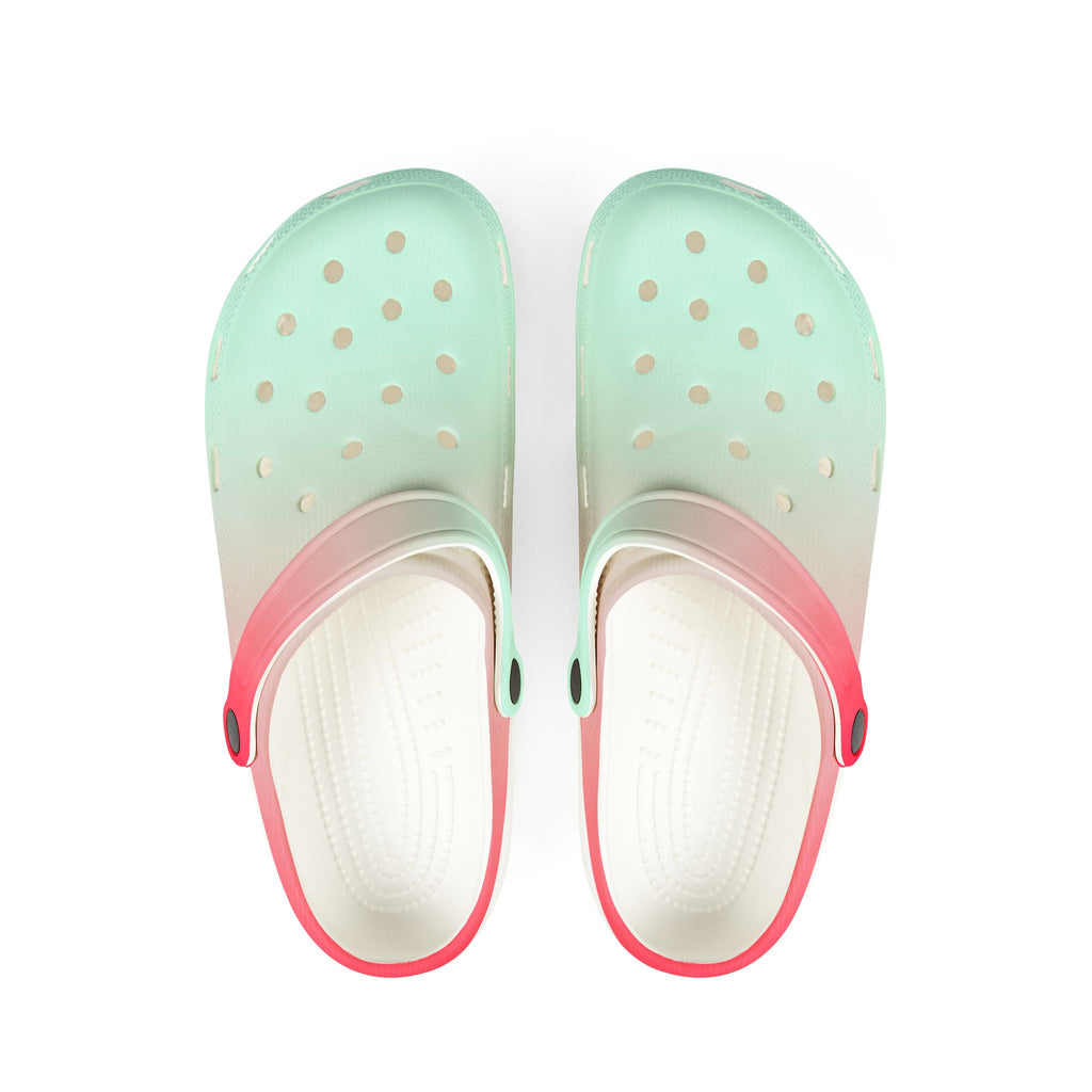 Gradient Mint-Pink EVA Clogs — Lightweight Foam Slip-On Shoes