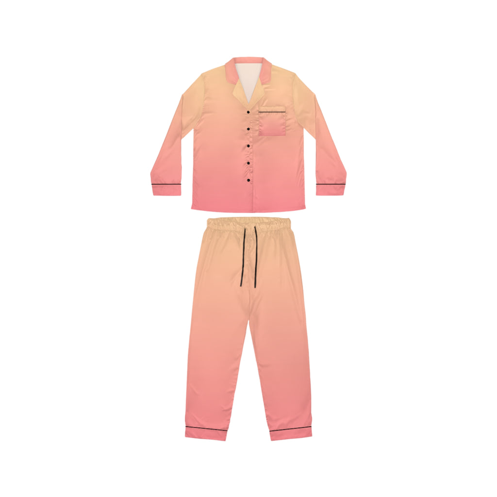 Women's Satin Pajama Set — Peach Ombre Sleepwear