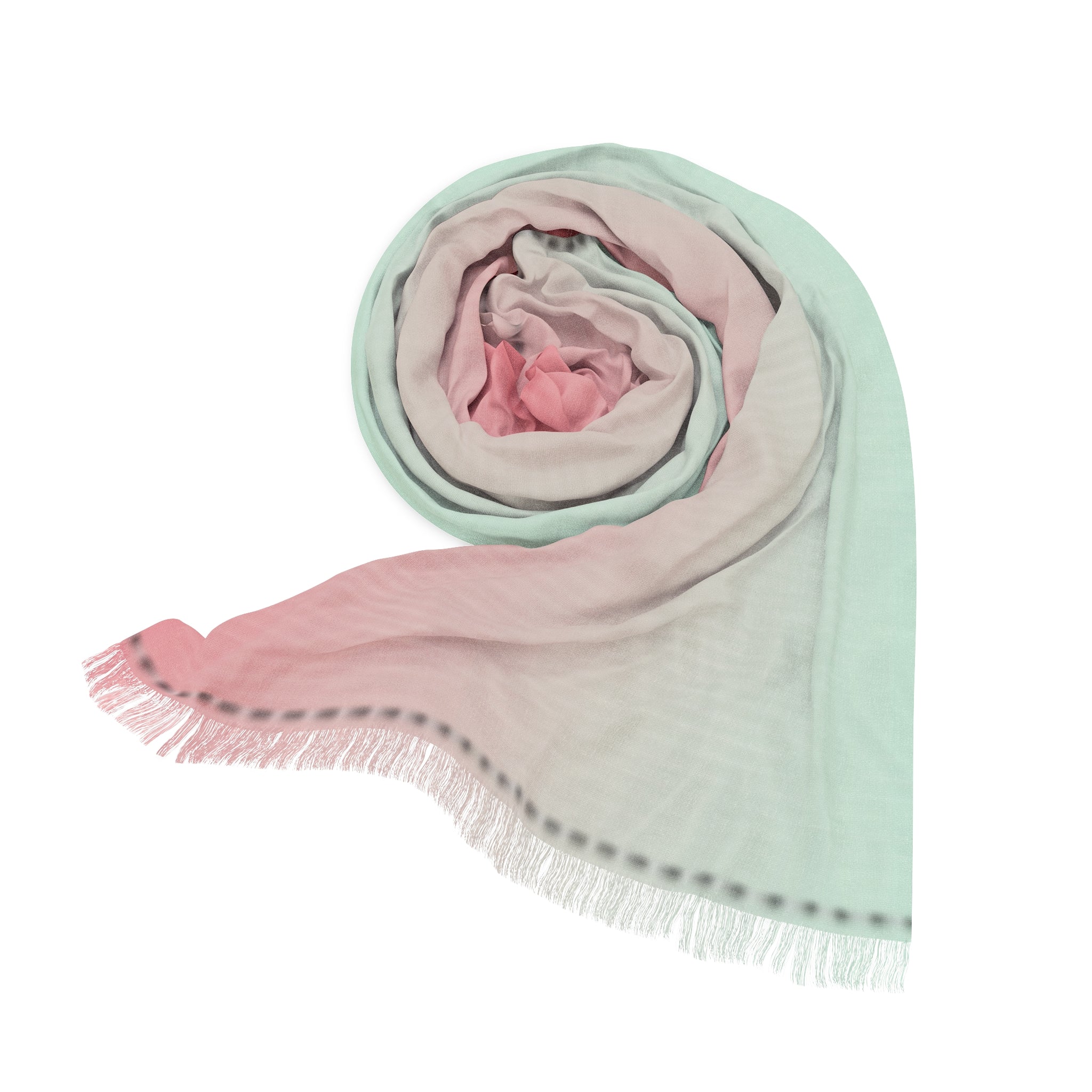 Pastel Ombre Light Scarf – Mint to Coral Gradient Wrap