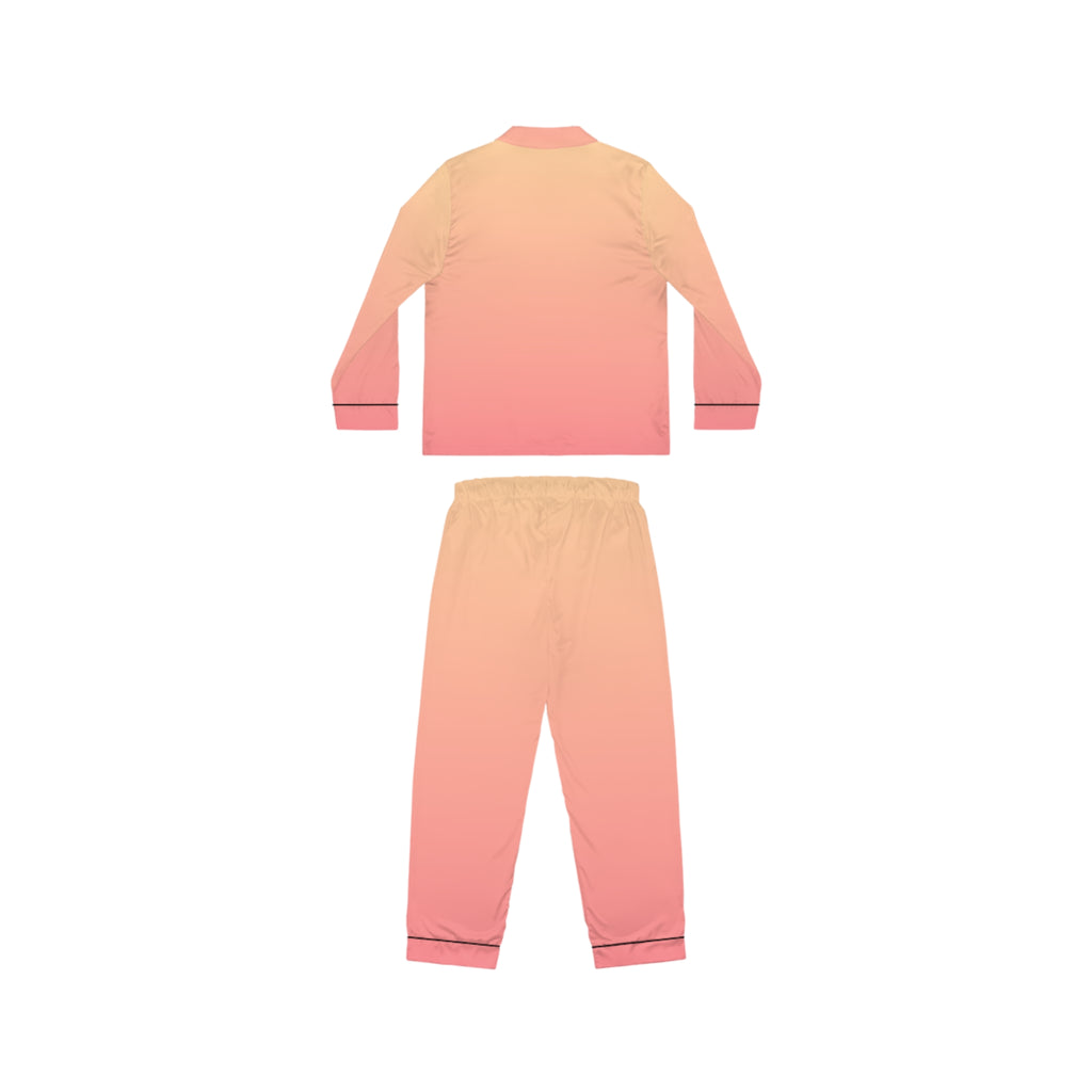 Women's Satin Pajama Set — Peach Ombre Sleepwear
