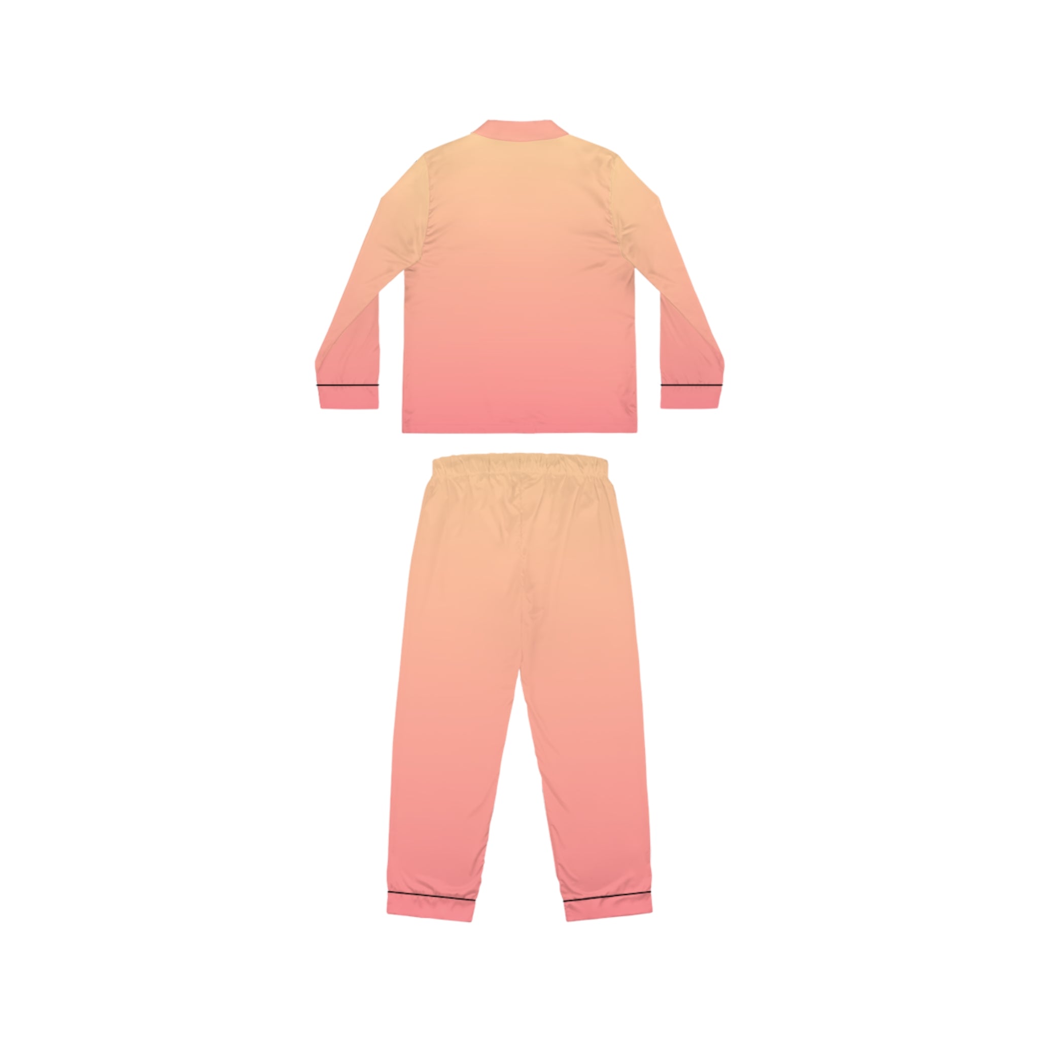 Women's Satin Pajama Set — Peach Ombre Sleepwear