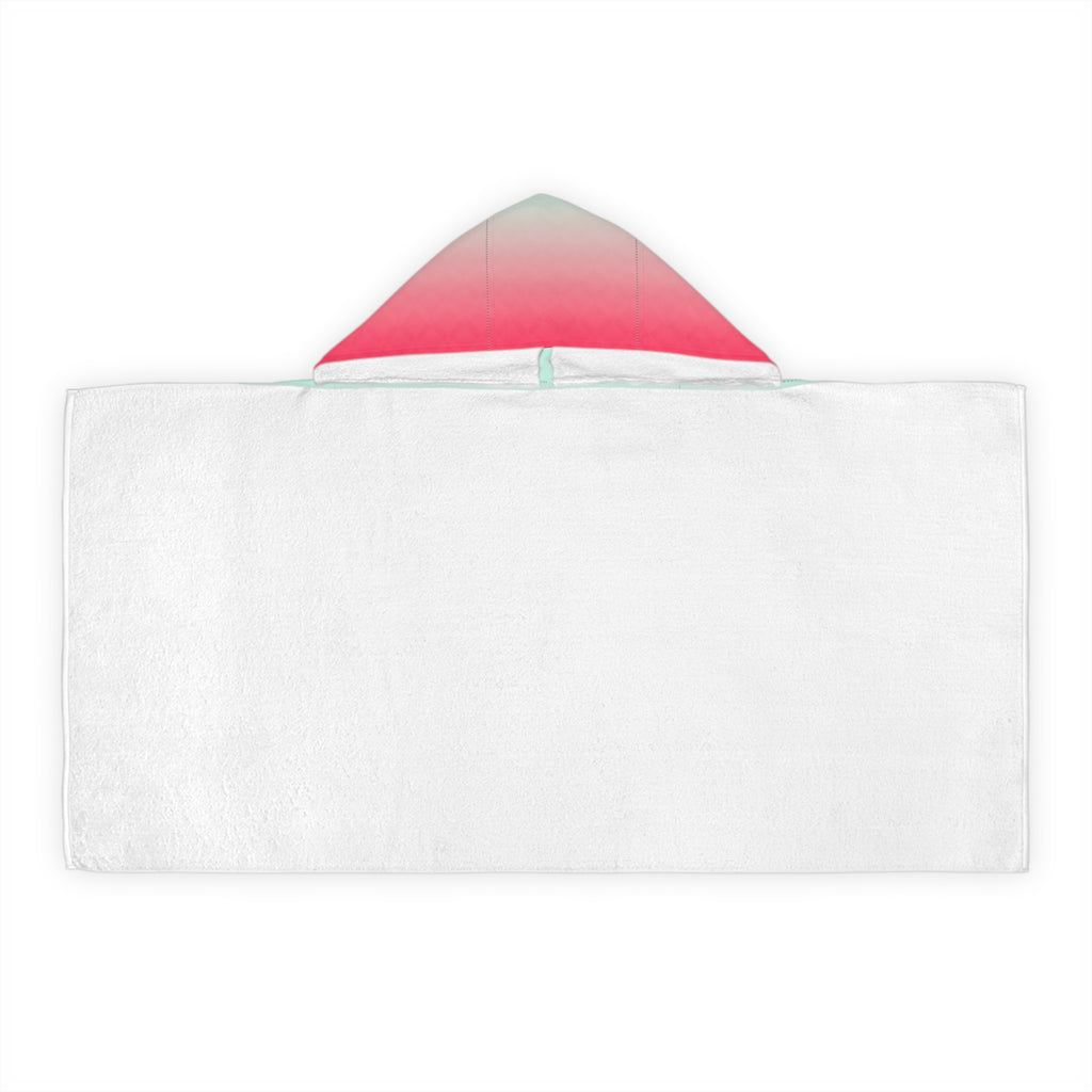 Youth Hooded Towel — Ombre Mint to Coral Beach Wrap for Kids