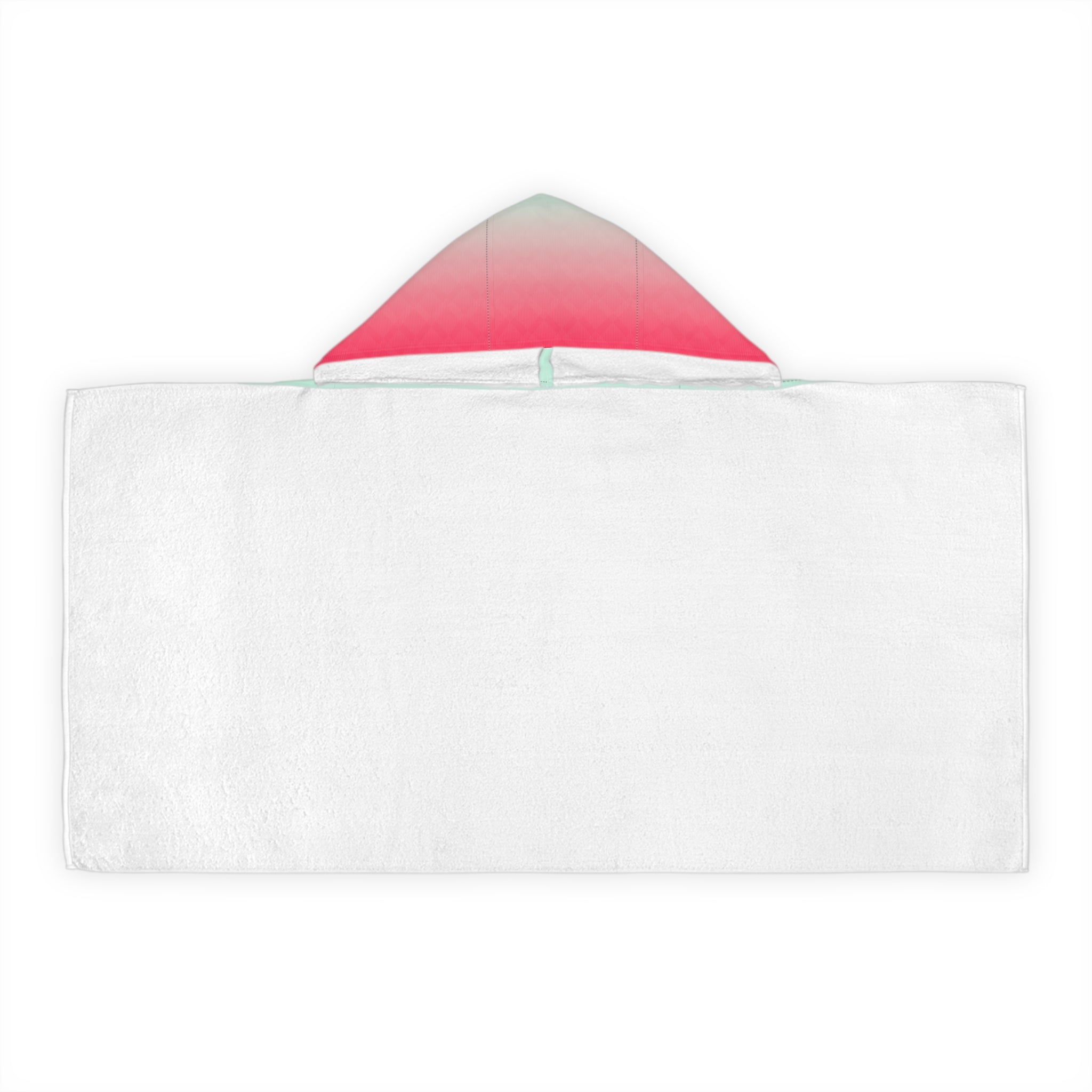 Youth Hooded Towel — Ombre Mint to Coral Beach Wrap for Kids