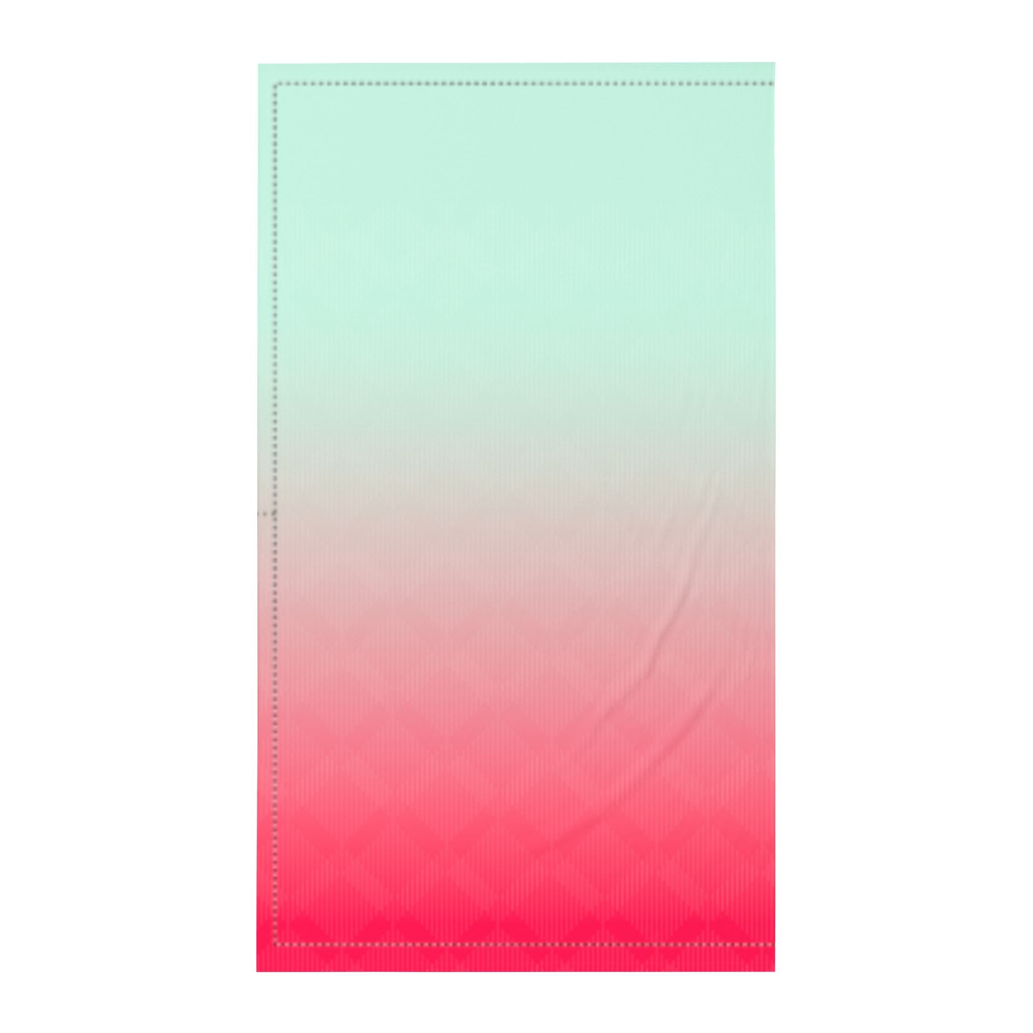 Ombre Twin Flat Sheet — Mint to Coral Gradient Bedding