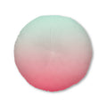 Ombre Tufted Round Floor Pillow — Mint to Coral Accent Cushion