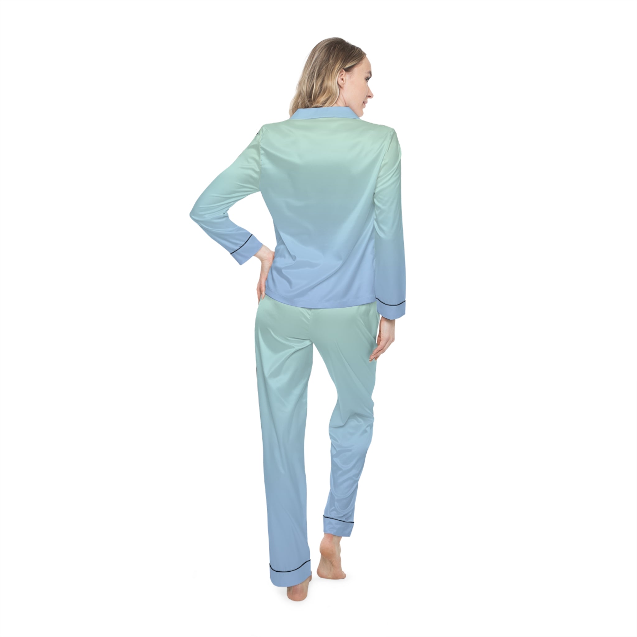 Satin Women's Pajamas — Pastel Ombre Luxe Sleep Set