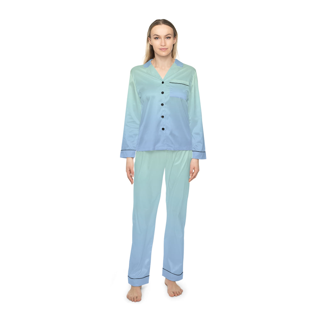 Satin Women's Pajamas — Pastel Ombre Luxe Sleep Set