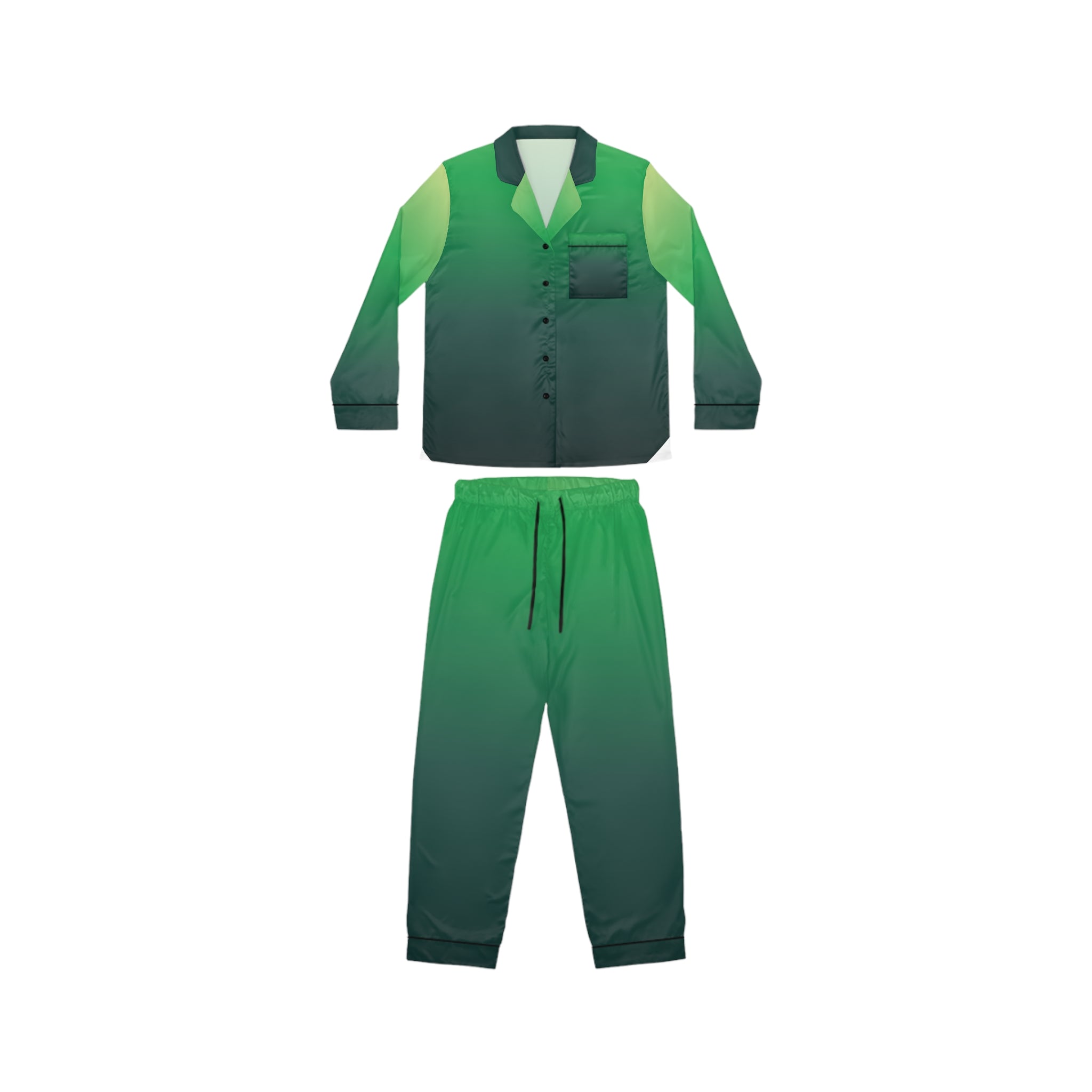 Green Ombre Satin Pajama Set — Women's Sleepwear