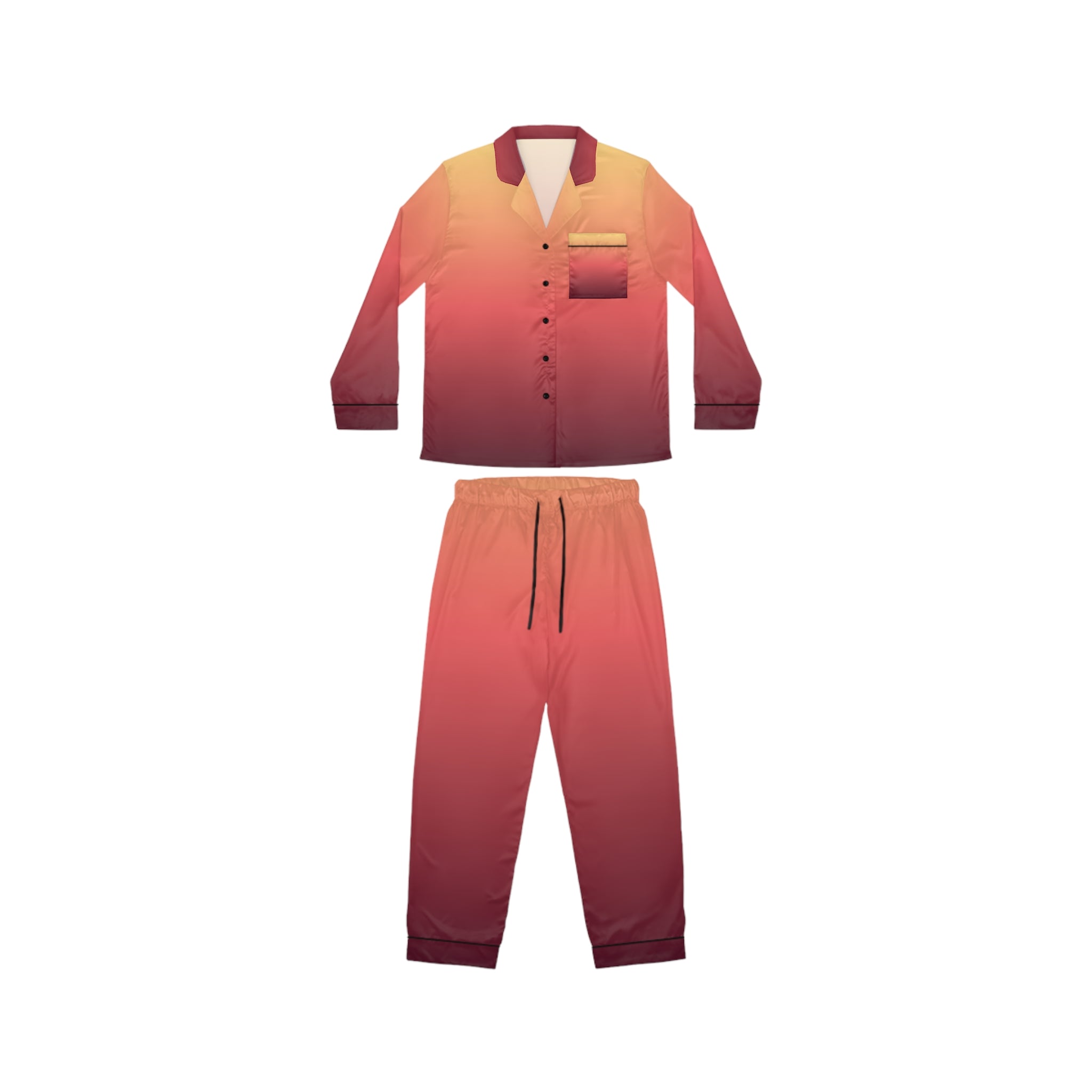Women's Satin Pajama Set — Sunset Ombre Sleepwear