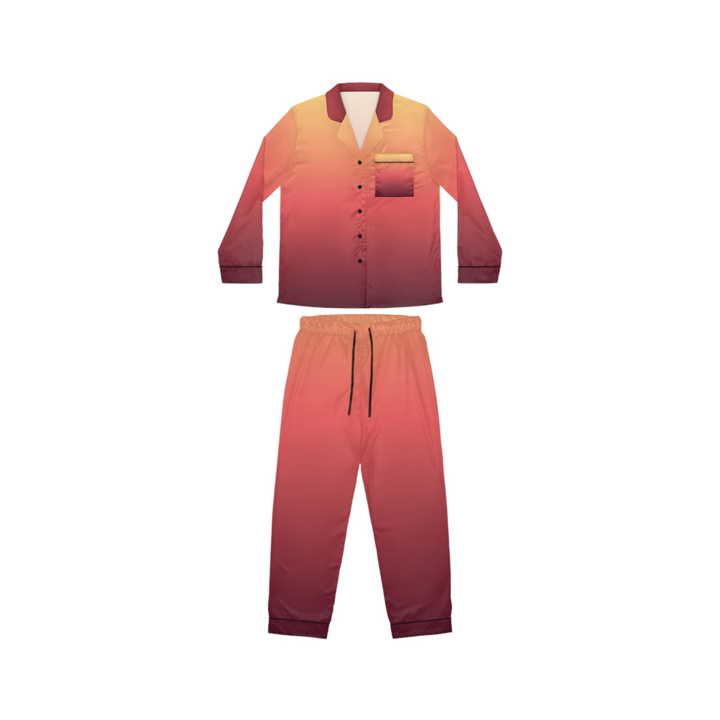 Women's Satin Pajama Set — Sunset Ombre Sleepwear