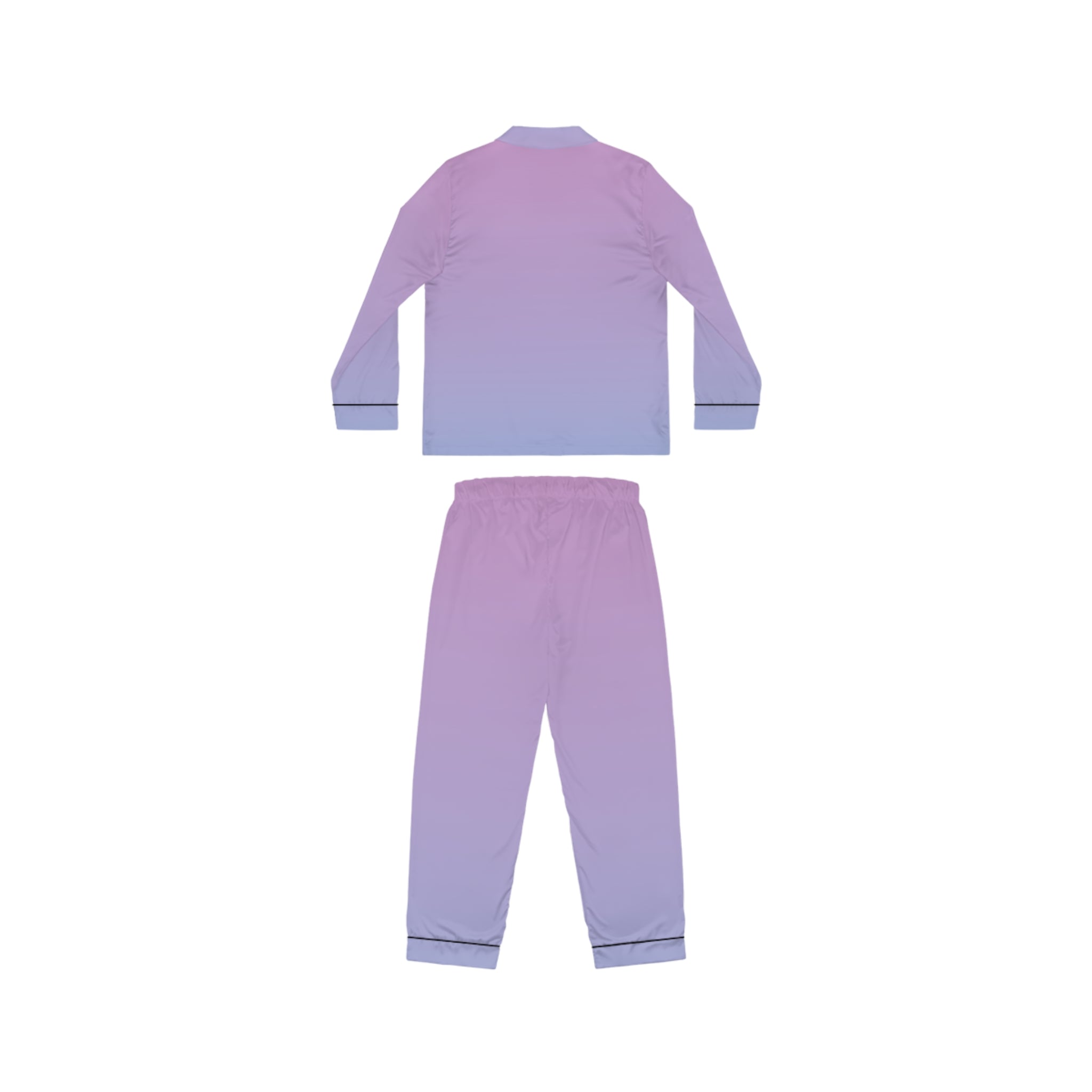 Women's Gradient Satin Pajama Set — Lavender to Blue Sleepwear