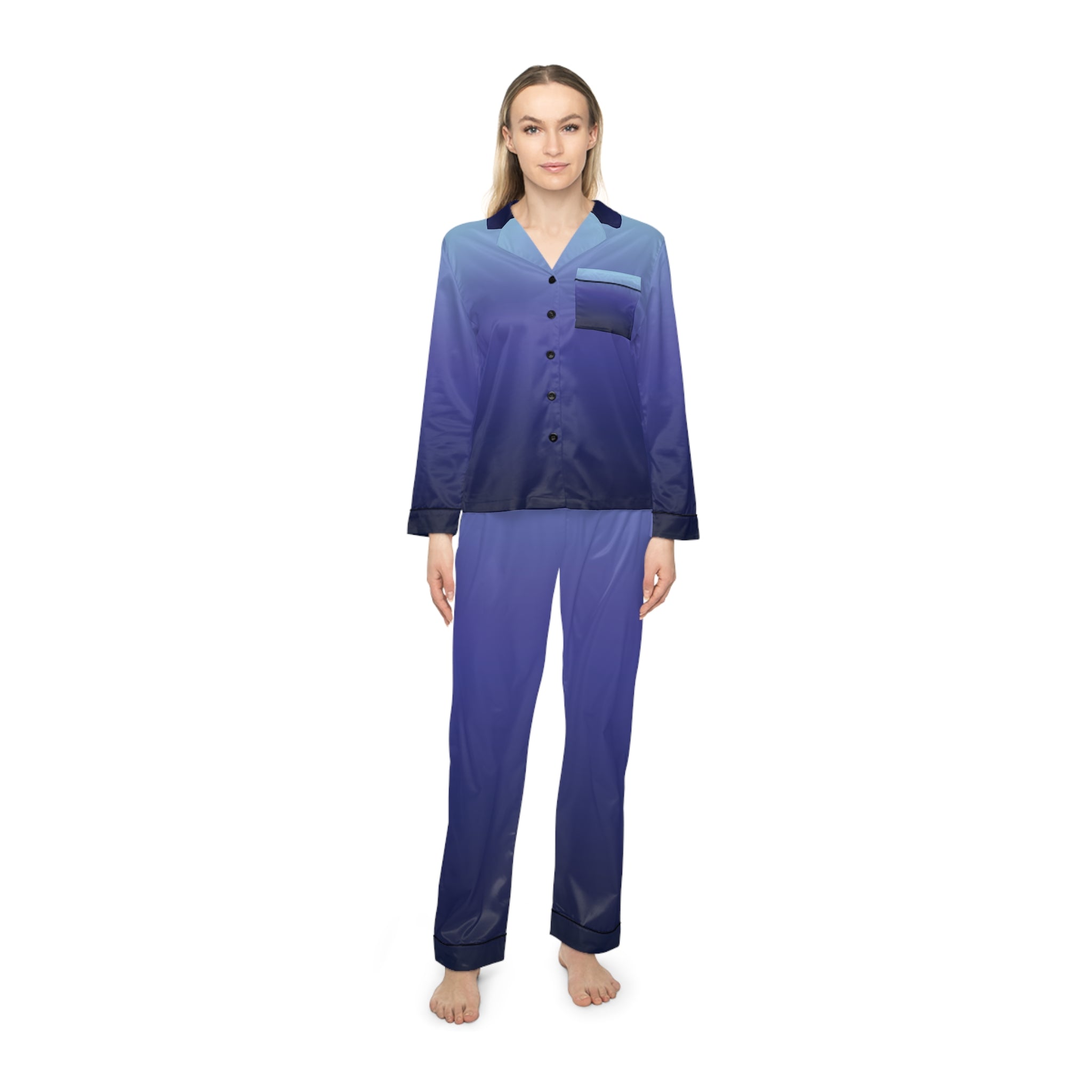 Satin Gradient Pajama Set — Women's Luxe Sleepwear
