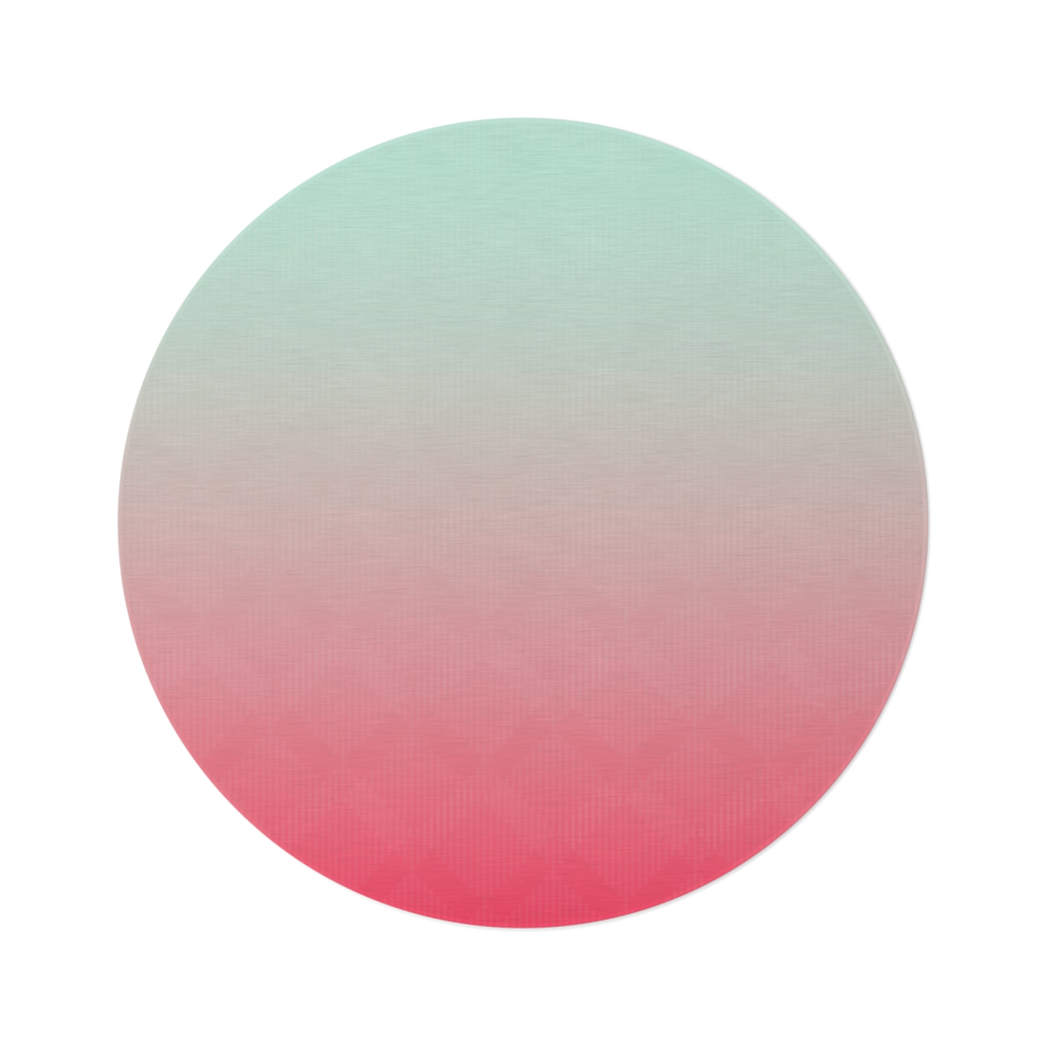 Pastel Ombre Round Rug — Mint to Coral Gradient Floor Mat