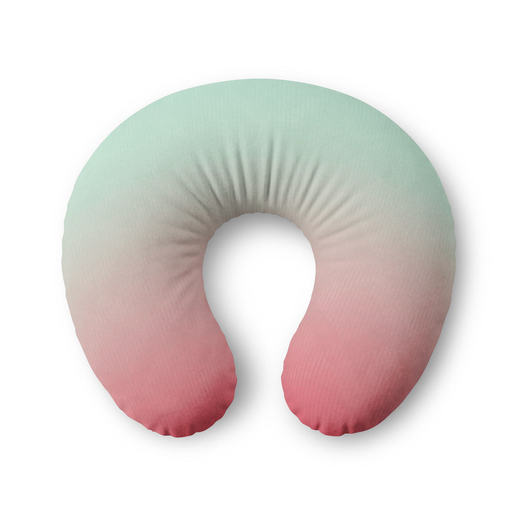 Ombre Mint-to-Blush Nursing Pillow Cover — Soft Gradient Baby Shower Gift