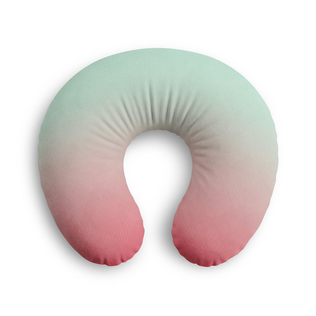 Ombre Mint-to-Blush Nursing Pillow Cover — Soft Gradient Baby Shower Gift