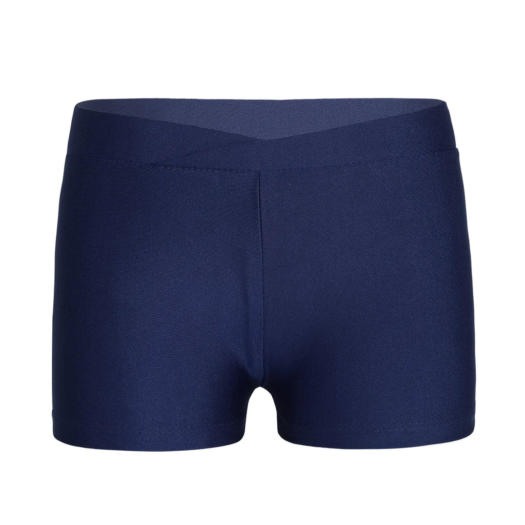 Kids Girl Elastic Waist Sports Shorts Boy-cut Bottom Yoga Leggings for Ballet Dance Gymnastics Cycling Workout Fitness Dancewear