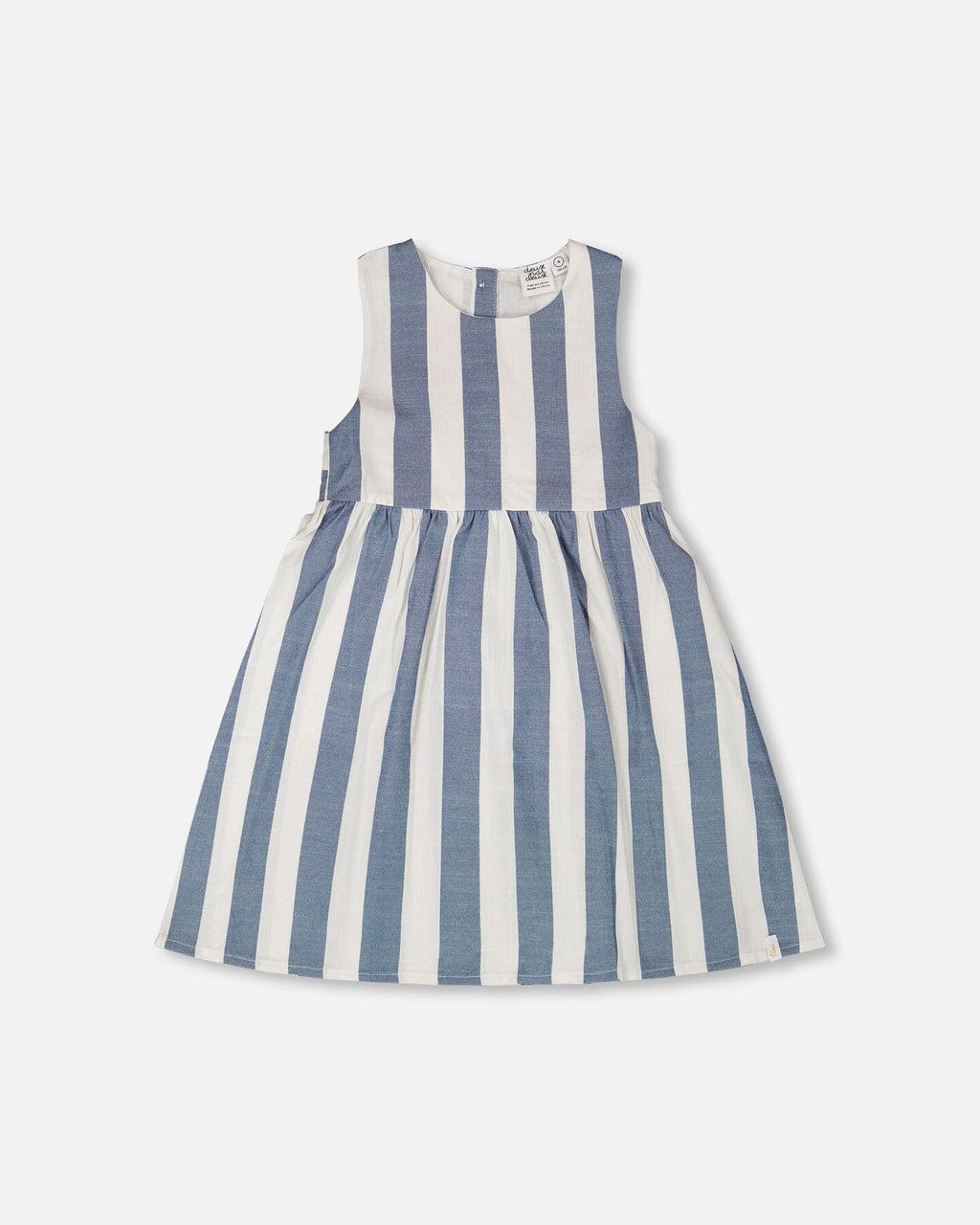Sleeveless Dress White And Blue Stripes