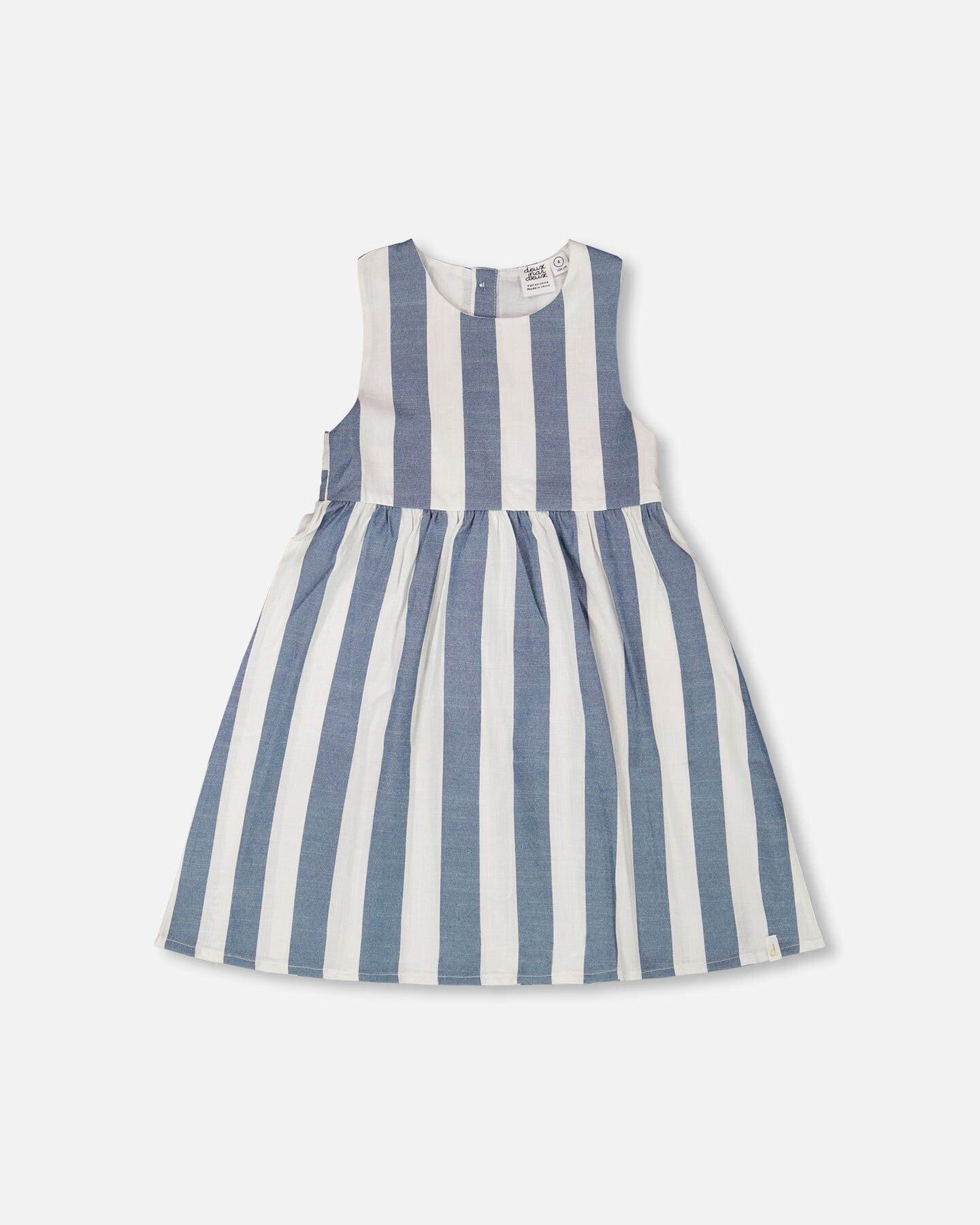 Sleeveless Dress White And Blue Stripes