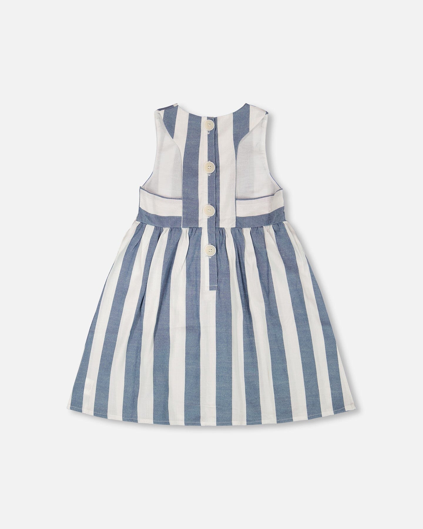 Sleeveless Dress White And Blue Stripes