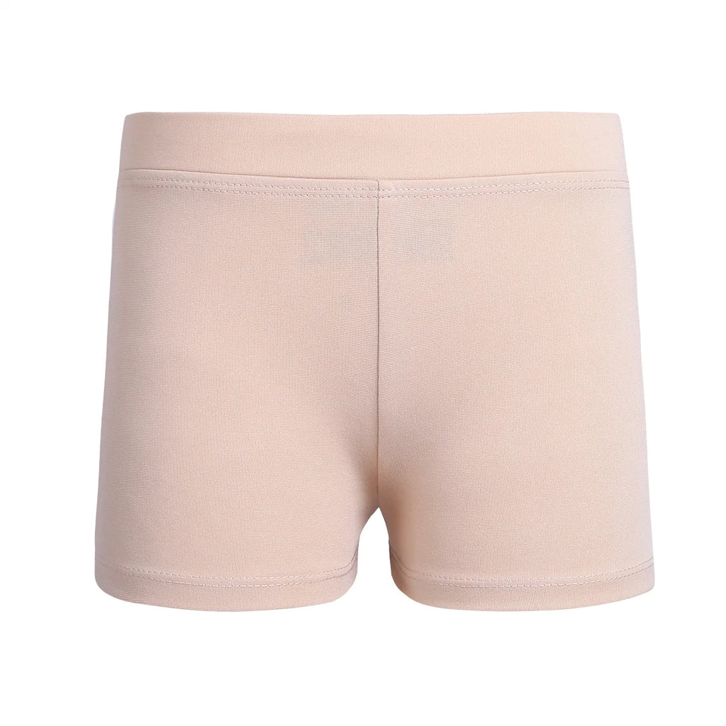 Kids Girl Elastic Waist Sports Shorts Boy-cut Bottom Yoga Leggings for Ballet Dance Gymnastics Cycling Workout Fitness Dancewear