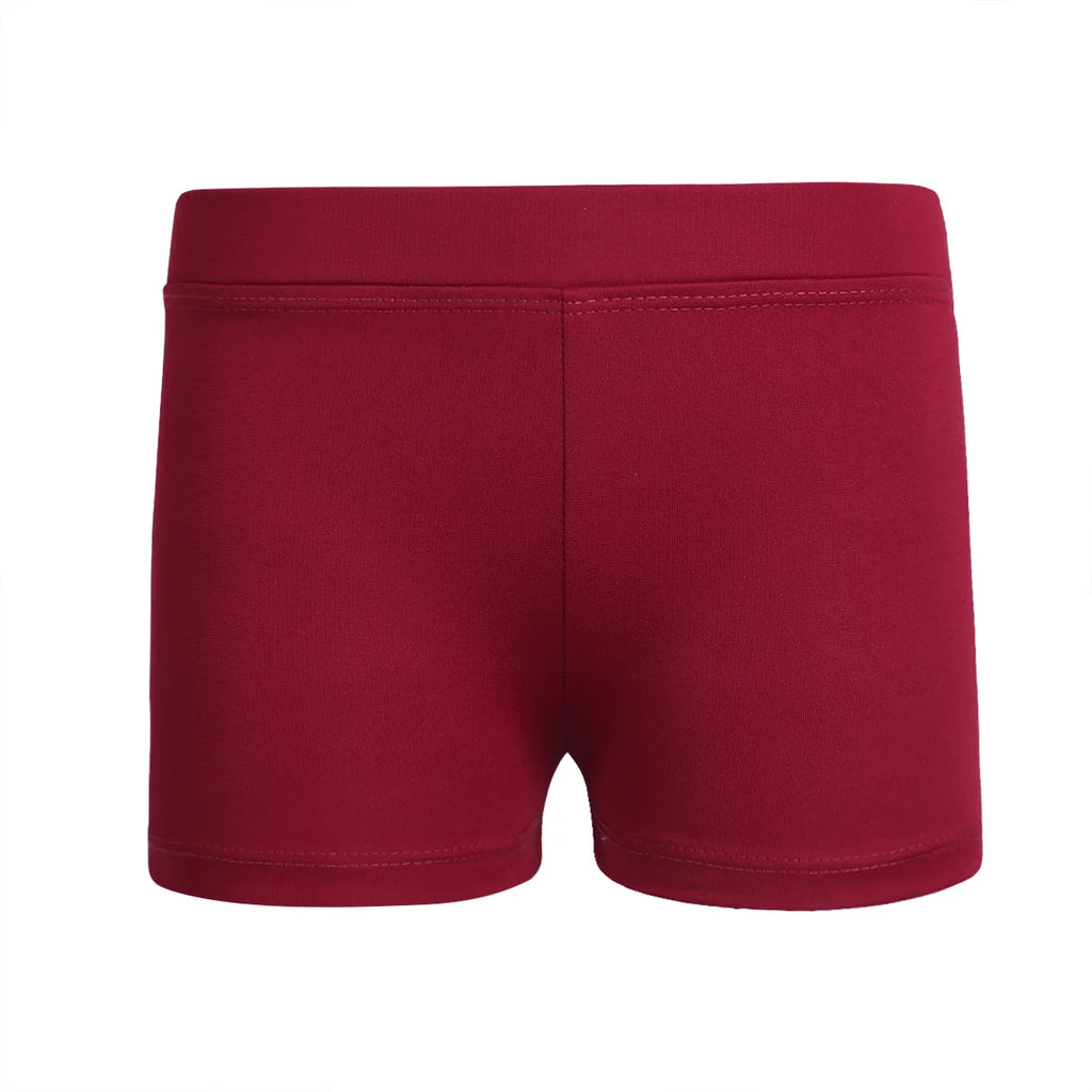 Kids Girl Elastic Waist Sports Shorts Boy-cut Bottom Yoga Leggings for Ballet Dance Gymnastics Cycling Workout Fitness Dancewear