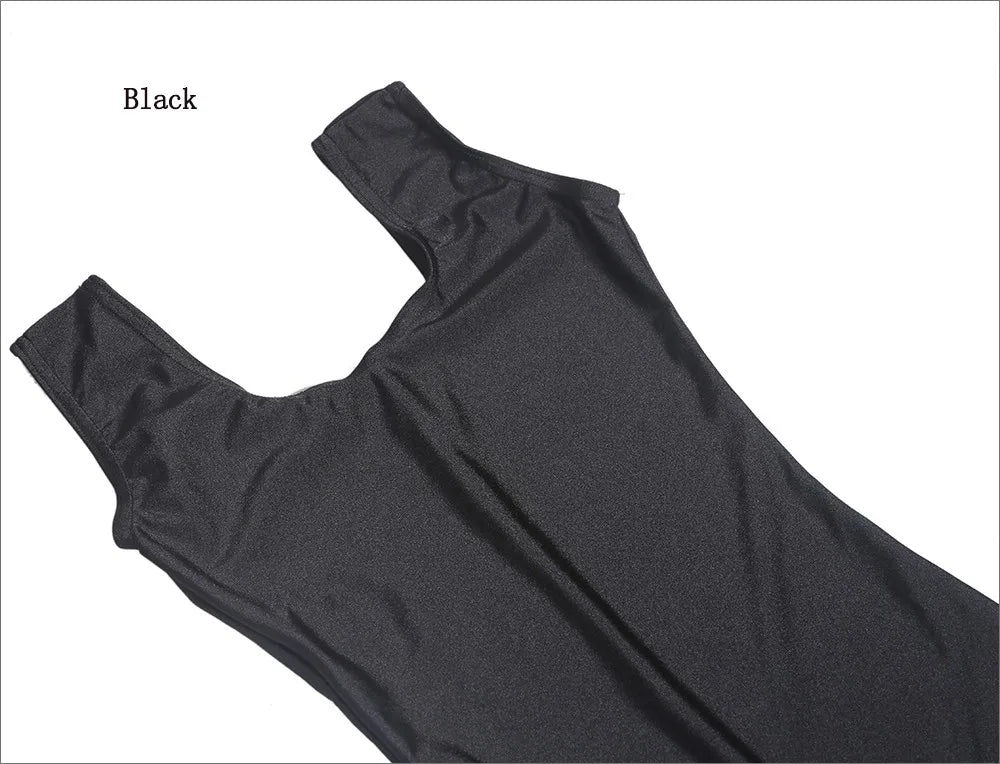 Speerise Man Scoop Neck Tank Top Spandex Gymnastics Unitard Nylon Adult Nylon Ballet Dance Full Body Bodysuit Yoga Sleeveless