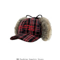 Earflap Baseball Hat for Girls Women Embroidery Furry Casual Hat for Sports Gym Mountain Camping Hat Outdoor Activity
