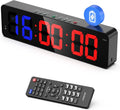 Gym Timer with Remote 12''x 3.5''Ultra-Clear Interval Timer with LED Countdown/Up Wall Clock Power Fitness Timer Stopwatch