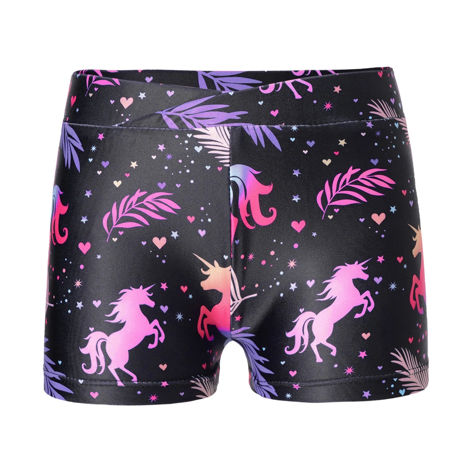 Kids Girl Elastic Waist Sports Shorts Boy-cut Bottom Yoga Leggings for Ballet Dance Gymnastics Cycling Workout Fitness Dancewear