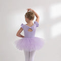 Nutcracker Ballet Girls Leotard Acrobatics Bodysuit Ruffle Sleeve Summer Gymnastics Clothes 4 Layers Puffy Tutu Skirt Sparkle