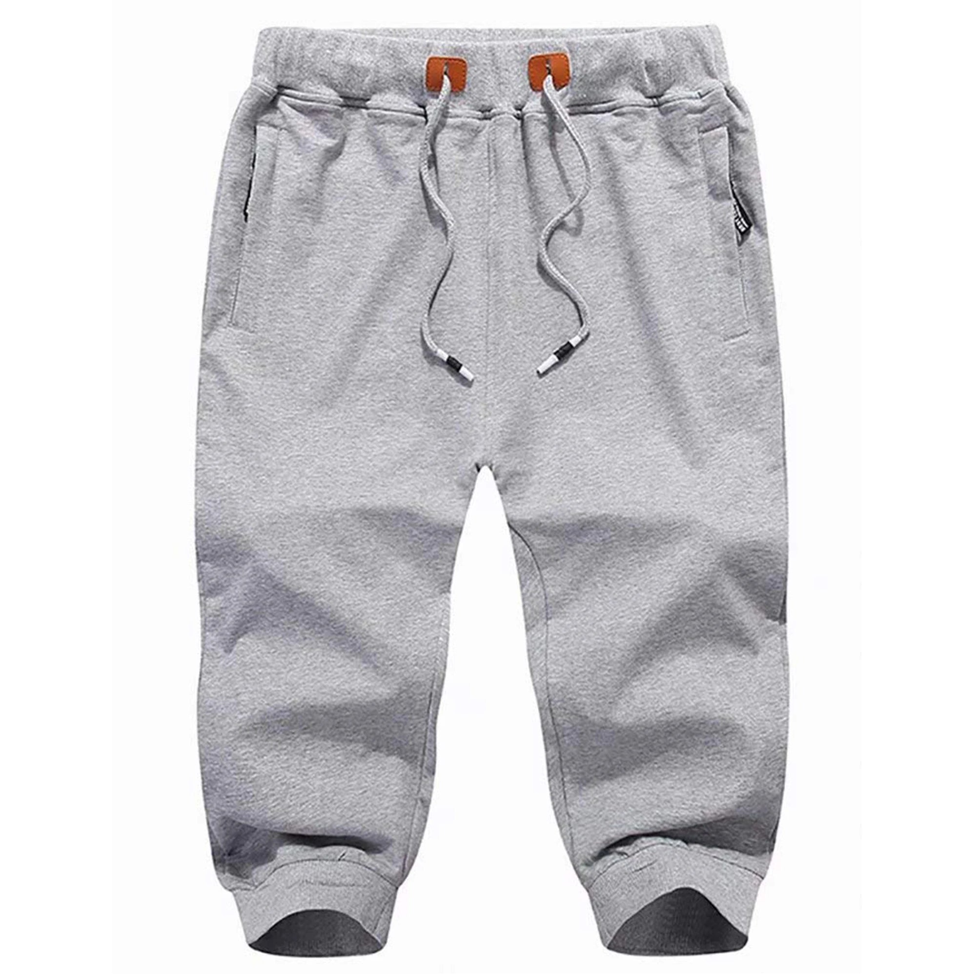 MAGCOMSEN Summer Joggers Men's Below Knee Sweatpants Training Fitness Gyms Pants Zip Pocket Drawstring Elastic Waist Track Pants