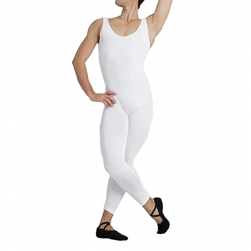 Speerise Man Scoop Neck Tank Top Spandex Gymnastics Unitard Nylon Adult Nylon Ballet Dance Full Body Bodysuit Yoga Sleeveless