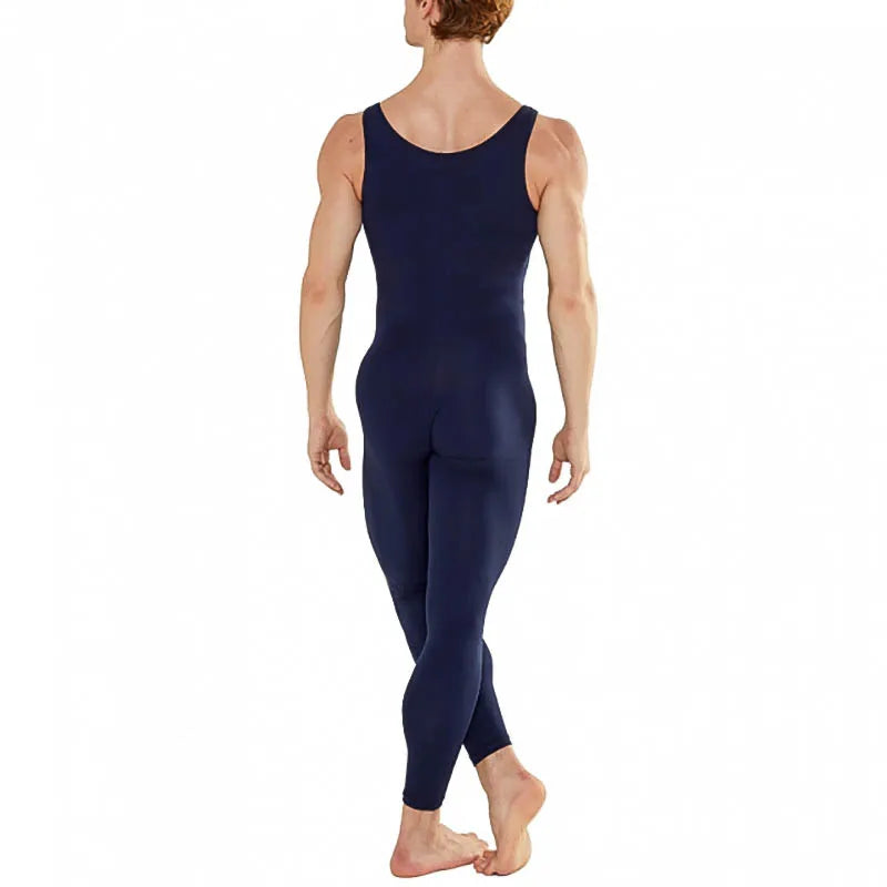 Speerise Man Scoop Neck Tank Top Spandex Gymnastics Unitard Nylon Adult Nylon Ballet Dance Full Body Bodysuit Yoga Sleeveless