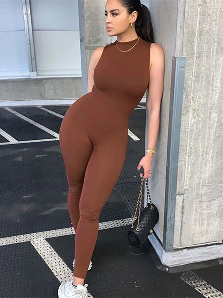 Nibber Summer Solid Basic Black White Jumpsuit Overalls Women's Clothing 2021 Street Casual Activity Wear Fitness Outfit Female