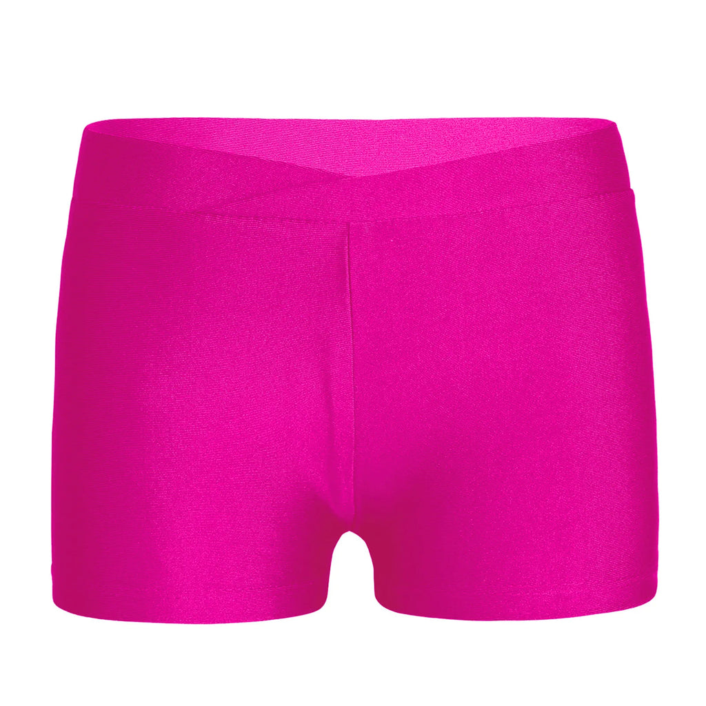 Kids Girl Elastic Waist Sports Shorts Boy-cut Bottom Yoga Leggings for Ballet Dance Gymnastics Cycling Workout Fitness Dancewear