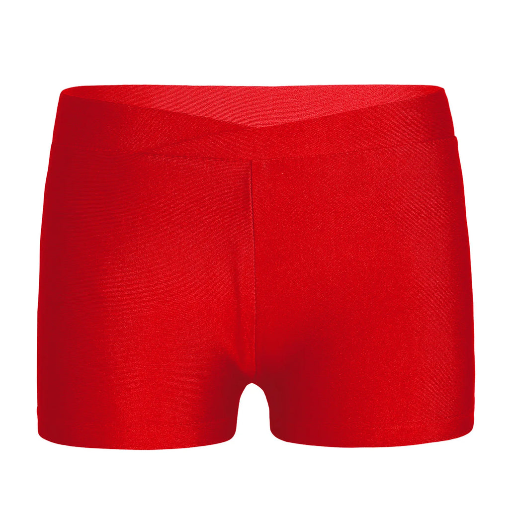 Kids Girl Elastic Waist Sports Shorts Boy-cut Bottom Yoga Leggings for Ballet Dance Gymnastics Cycling Workout Fitness Dancewear